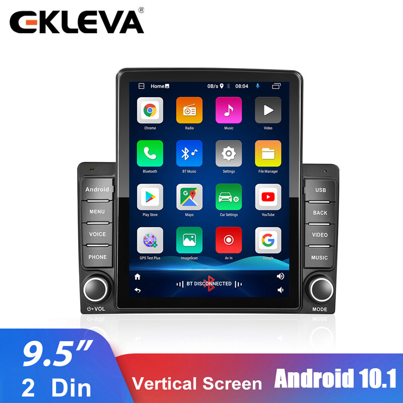 EKLEVA 2 Din 9.5 Inch Car Radio Player Android 10.1 RAM+ROM 1GB+16GB Vertical Screen IPS high definition screen Quad-Core Bluetooth Hands-free 9580A